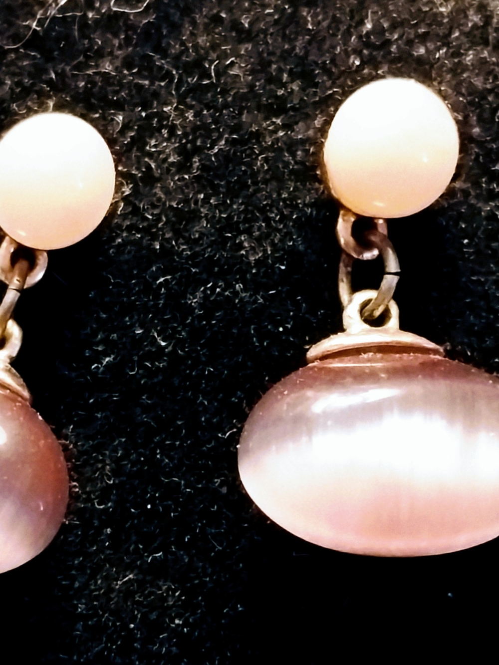 Source Unknown Pink Glass Drop Dangle Earrings